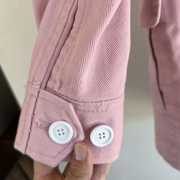J Crew Peacoat trench SZ 2p Heavyweight Twill Cotton Pea Coat jacket Pink barbie - Picture 5 of 9